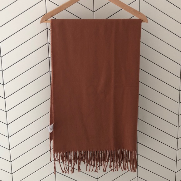 NWT Madewell Fringed Scarf camel tan dried cedar rosewood - Picture 4 of 8